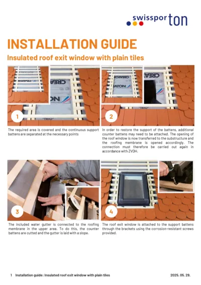 Installation guide Roof exit window Plain tiles 2025 EN