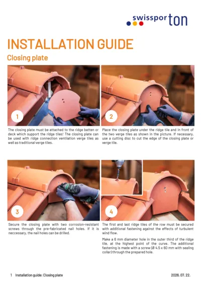 Installation guide Closing Plate 2026 EN