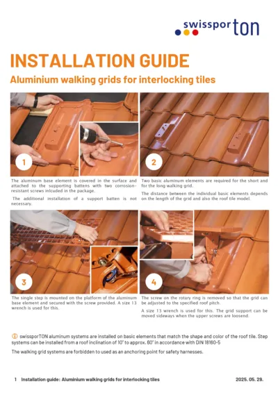 Installation guide ALU walking grids Interlocking tiles 2025 EN